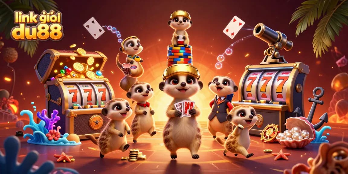 Engage in exciting gameplay with link vào du88 at a cartoon casino run by meerkats.