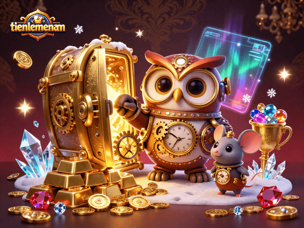 Engage with the vibrant gambling universe of tienlenmiennam through a lively 3D casino scene.