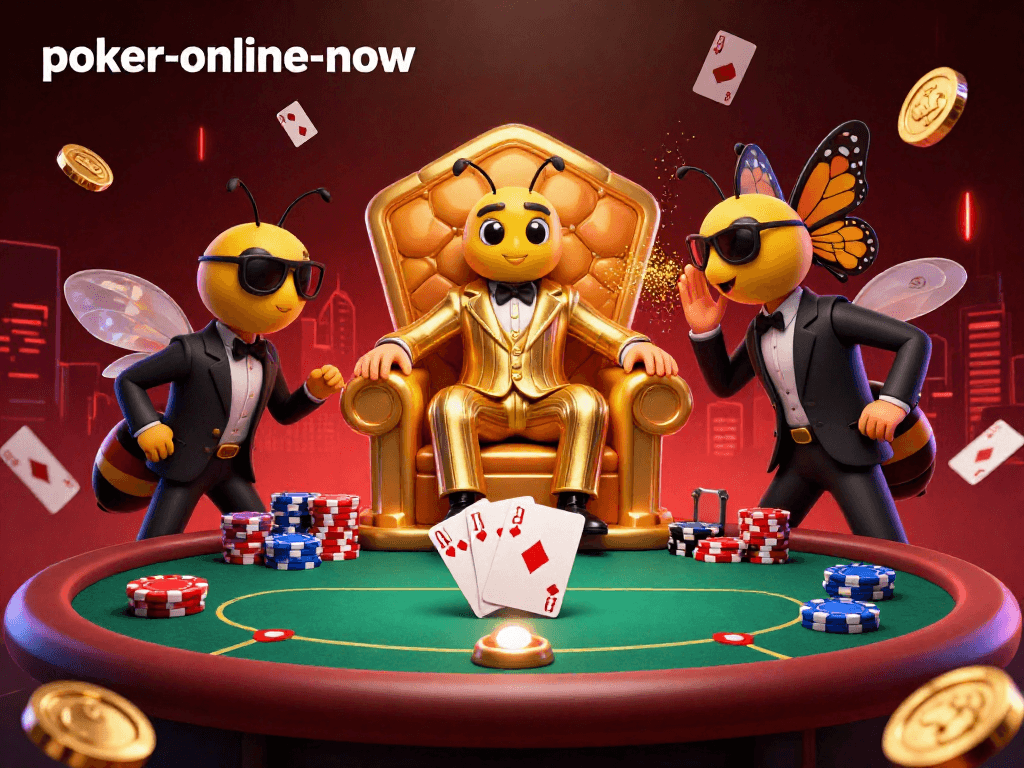 Engage at poker-online-now with immersive poker action featuring a thrilling 3D game scene.