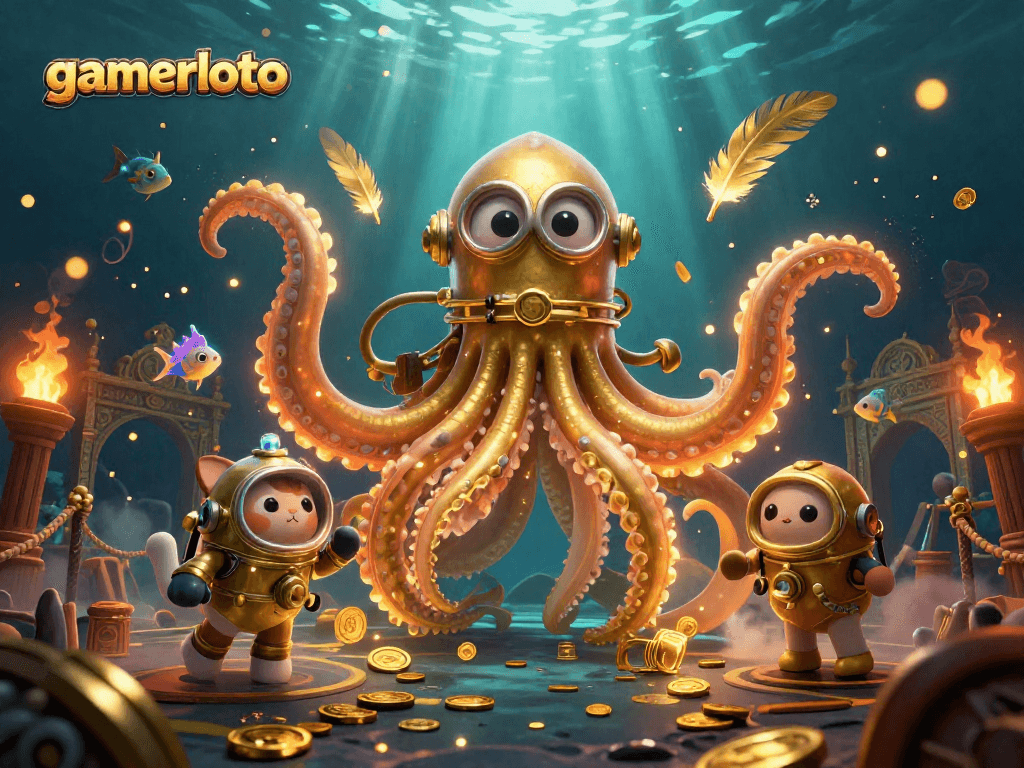 Experience gamerloto with dynamic visuals of thrilling gaming adventures under the sea.