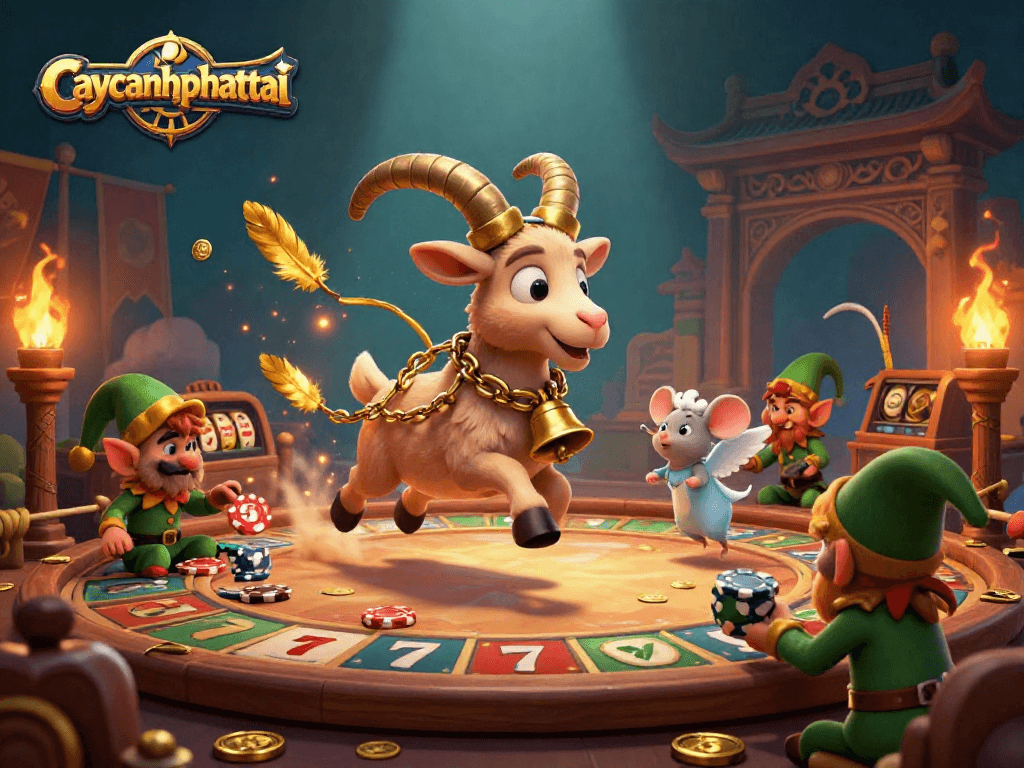 Engage with caycanhphattai's enchanting 3D casino scene filled with vibrant characters and dynamic game elements.
