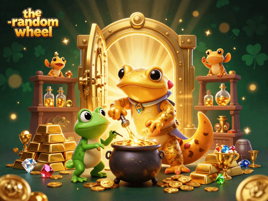 Spin the random wheel to win gold prizes in this captivating 3D casino illustration art.