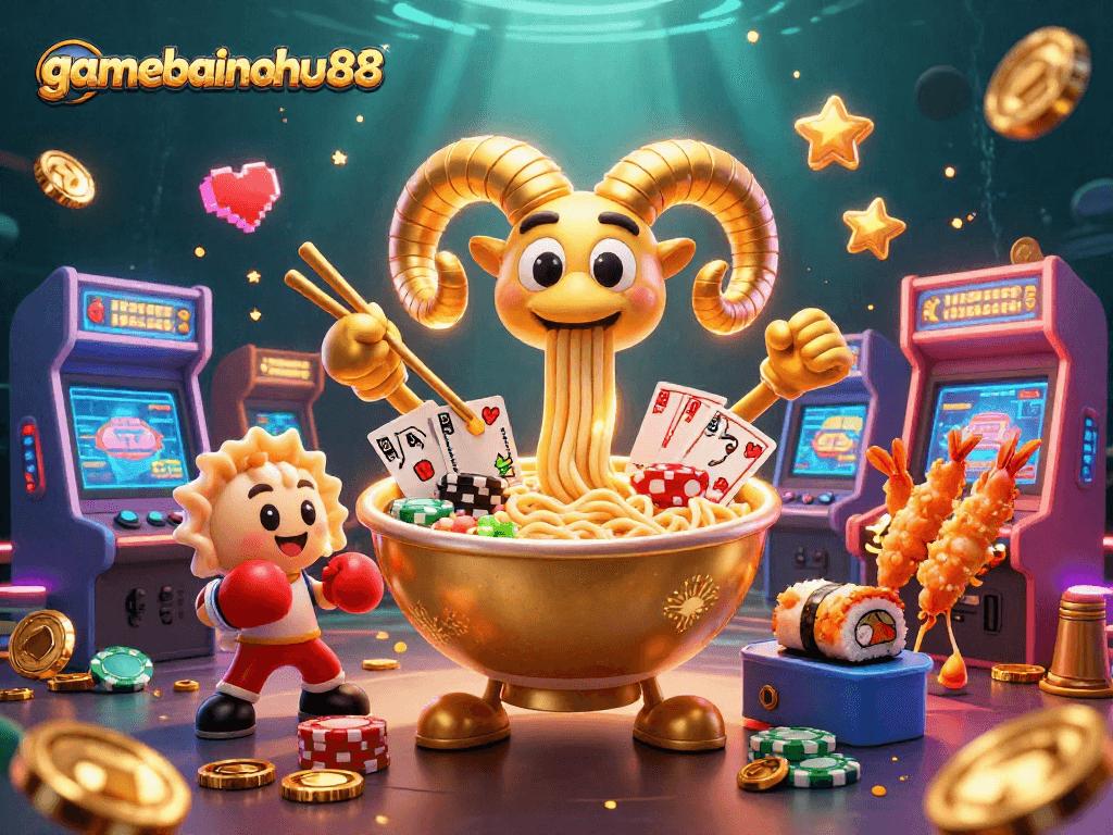 Spin reels and collect coins in the vibrant scene of gamebainohu88, showcasing unique characters and game elements.