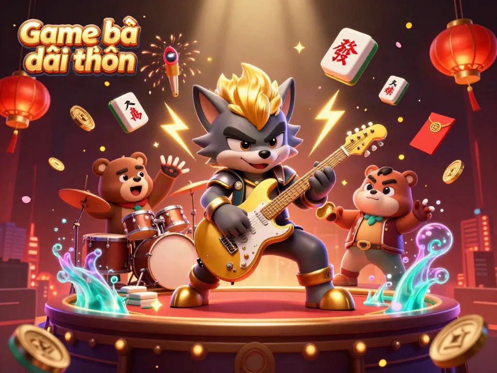 Experience the thrilling Game bài đổi thưởng at the glitzy casino stage with dynamic character action and vibrant gaming elements.