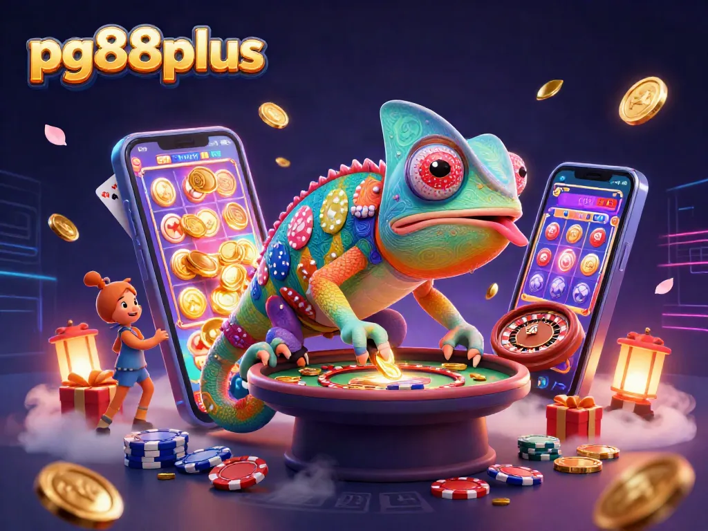 Experience gaming excitement with pg88plus as the chameleon casino owner collects golden coins!