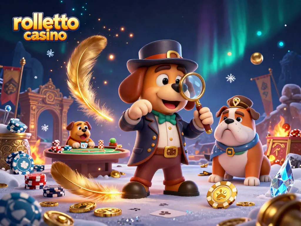 Experience rolletto casino excitement with our detective illustration revealing hidden treasures.