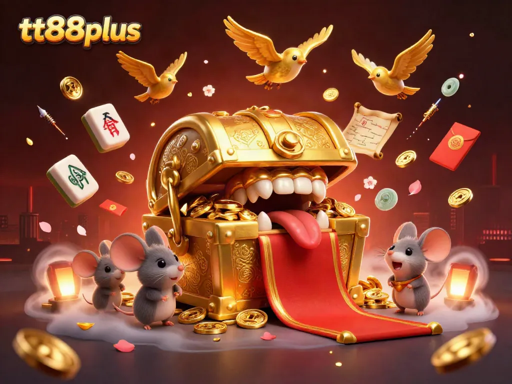 Experience the thrill of tt88plus with an engaging treasure chest scene filled with vibrant casino elements.