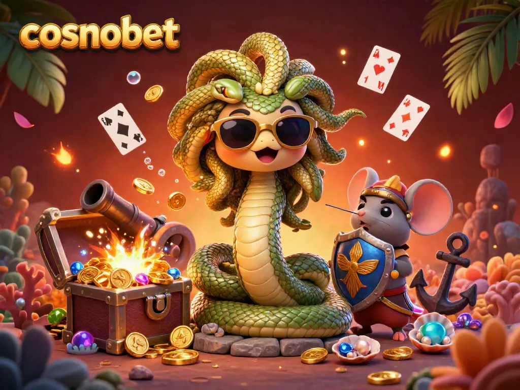 Engage with cosmobet through this vibrant 3D scene showcasing gaming excitement and dynamic animation.