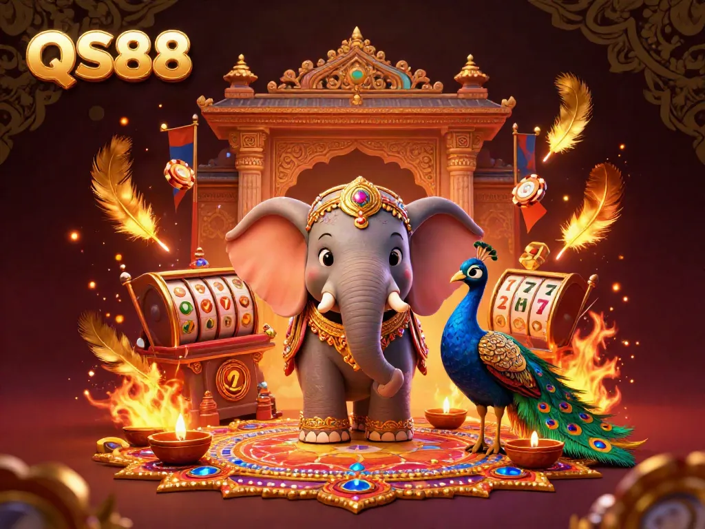 Experience exciting casino gameplay with QS88's vibrant and detailed 3D casino scene.