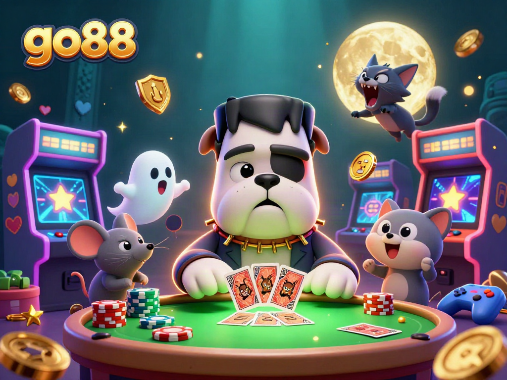 Experience go88's engaging gameplay with a lively scene featuring vibrant casino elements and characters.
