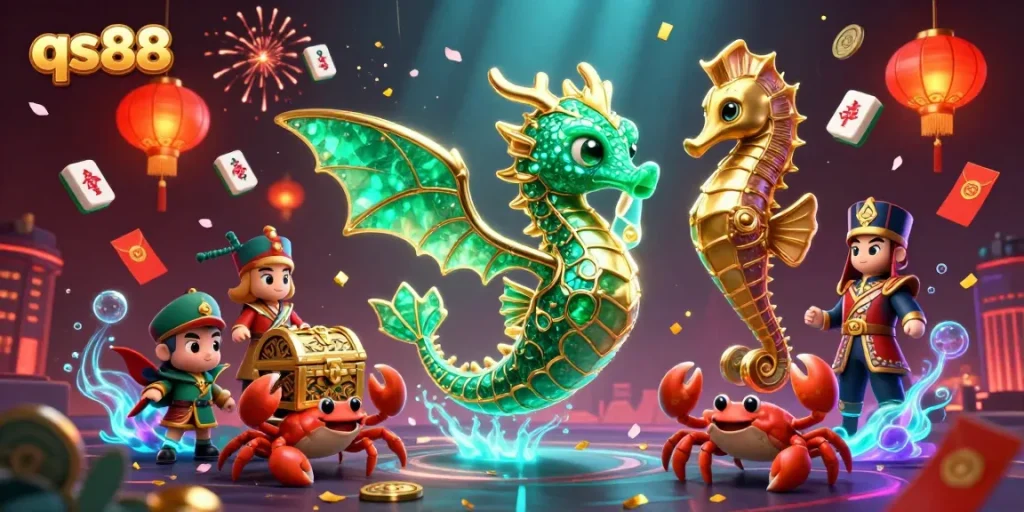 Experience thrilling moments at qs88 with lively 3D characters and vibrant casino elements.