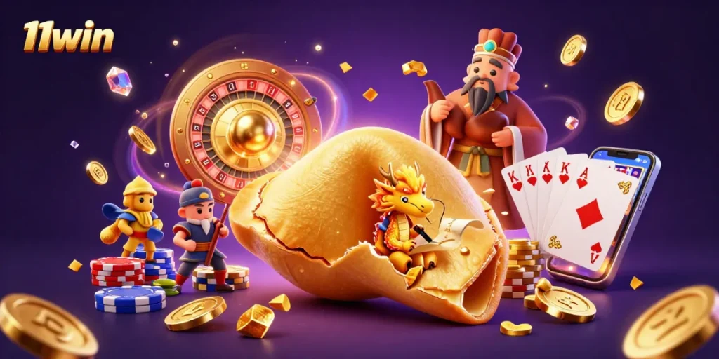 Experience the joy of winning at 11win with this captivating casino-themed 3D illustration.